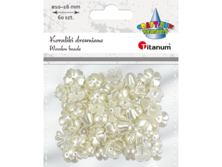 Koraliki plastikowe kwiatki mix rozmiarw biae perowe 15g