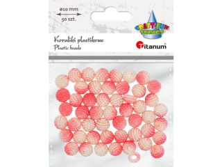 Koraliki plastikowe O10mm z kuleczek koralowe ombre 50szt.