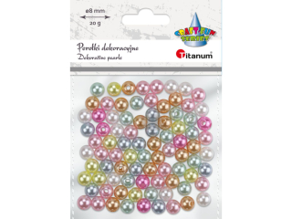Koraliki plastikowe pereki O8mm mix kolorw pastelowych 20 g