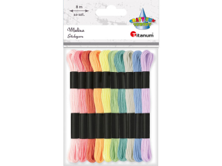 Mulina 8m zestaw 10 kolorw pastelowych