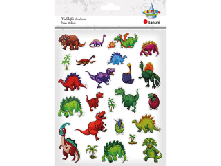 Naklejki 3D papierowe na piance dinozaury mix rozmiarw 24szt.