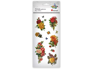 Naklejki papierowe róże mix 11szt.