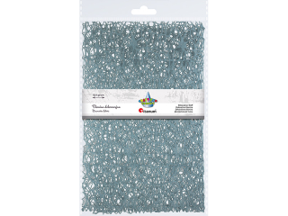 Tkanina dekoracyjna siatka koronkowa 60x50cm niebieska dymna