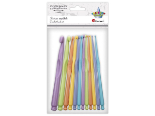 Szyde�ka plastikowe 148mm zestaw 12szt. rozmiary: 2/2, 5/3/3, 5/4/4, 5/5/5, 5/6/6, 5/8/10 mix kolor�w pastelowych