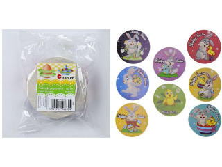 Naklejki papierowe na ta�mie 8 wzor�w Wielkanoc O25mm 500szt. TITWLK26