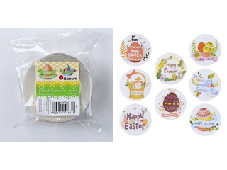 Naklejki papierowe na ta�mie 8 wzor�w Wielkanoc O25mm 500szt. TITWLK26