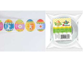 Naklejki papierowe na ta�mie 8 wzor�w Wielkanoc pisanki 30x38mm 250szt. TITWLK26
