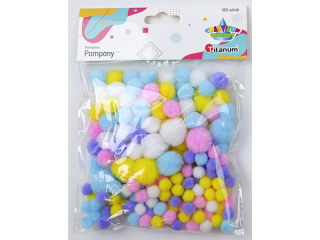 Pompony poliestrowe 180szt. mix kolor�w i rozmiar�w TITWLK26