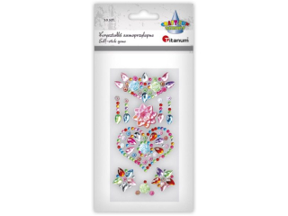 Kryształki samoprzylepne serce, dalia, dekory 10szt. TITWLK26