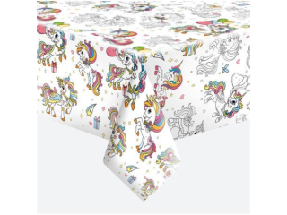 Obrus papierowy POL-MAK 120x180cm - Colourful Unicorns [opakowanie=12szt]