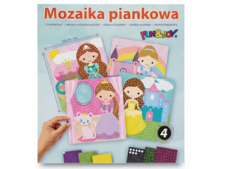 MOZAIKI PIANKOWE W KARTONIKU 4 WZORY: MIX KSIĘŻNICZEK, WYMIARY: 23x25 cm FUNxJOY