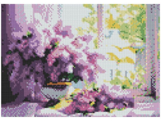 MOZAIKA DIAMENTOWA 30x40 cm, POZIOMA, WZÓR: BUKIET LILIAKÓW FLAMINGO LINE
