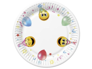 Talerzyki papierowe POL-MAK Daisy 18cm 8szt. Smile Icons and Balloons [opakowanie=12szt]