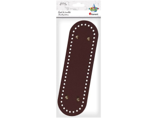 Sp�d do torebki 26x8cm sk�ropodobny kawowe, z�ote pukle grubo�� dna: 4mm, wysoko�� pukli: 6mm, otwory na sznurek: O5mm