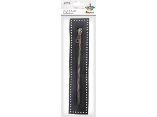 Zamek b�yskawiczny do torebki 27x5, 5cm czarny, srebrny suwak d�ugo�� suwaka 21, 4cm, otwory na sznurek: 3x3mm