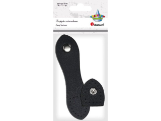 Zapi�cie zatrzaskowe 2-elementowe 28x110mm + 28x35mm sk�ropodobne czarne srebrny zatrzask