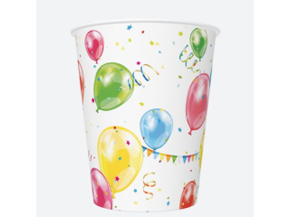 Kubeczki papierowe POL-MAK Daisy 8szt. 250ml - Party Balloons and Garlands [opakowanie=12szt]