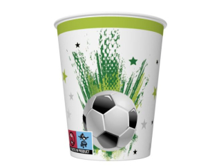 Kubeczki papierowe POL-MAK Daisy 8szt. 250ml - Football with Stars [opakowanie=12szt]