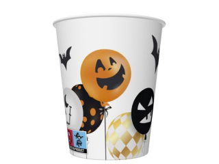 Kubeczki papierowe POL-MAK Daisy 8szt. 250ml - Scary Halloween Balloons [opakowanie=12szt]