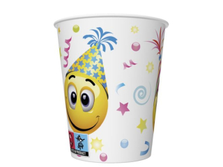 Kubeczki papierowe POL-MAK Daisy 8szt. 250ml - Smile Icons and Balloons [opakowanie=12szt]