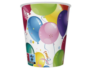 Kubeczki papierowe POL-MAK Maki 8szt. 250ml - Party Balloons [opakowanie=12szt]