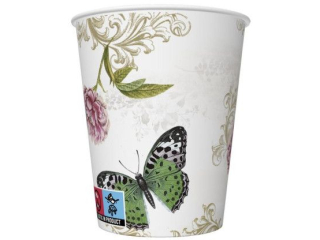 Kubeczki papierowe POL-MAK Maki 8szt. 250ml - Butterflies on Retro Background [opakowanie=12szt]