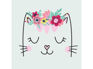 Serwetki POL-MAK Daisy Lunch 33cm 20szt. Smiling Cat with Flowers Wreath SDOG037901 [opakowanie=24szt]