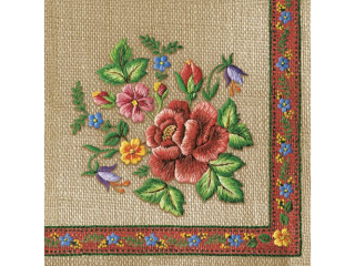 Serwetki POL-MAK Maki Lunch 33cm 20szt. Roses Mountain Embroidery Folk on Beige SLOG056801 [opakowanie=12szt]