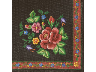 Serwetki POL-MAK Maki Lunch 33cm 20szt. Roses Mountain Embroidery Folk on Black II SLOG056802 [opakowanie=12szt]