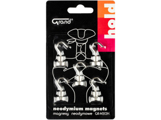 Magnesy neodymowe z haczykiem GR-N512H 12 mm GRAND 5 szt.