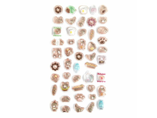 NAKLEJKI CANDY DROPS, 48 SZT. - TAWNY [opakowanie=6szt]