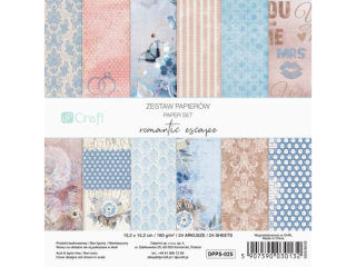 ZESTAW PAPIER�W 15, 2 X 15, 2 CM, 24 KARTKI - ROMANTIC ESCAPE [opakowanie=5szt]