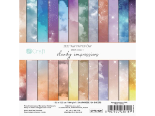 ZESTAW PAPIER�W 15, 2 X 15, 2 CM, 24 KARTKI - CLOUDY IMPRESSIONS [opakowanie=5szt]