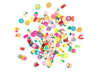 KORALIKI POLIMEROWE, 100 SZT - JUICY FRUITS [opakowanie=6szt]