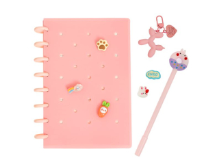 ZESZYT Z WPINKAMI I AKCESORIAMI - PASTEL PINK [opakowanie=3szt]