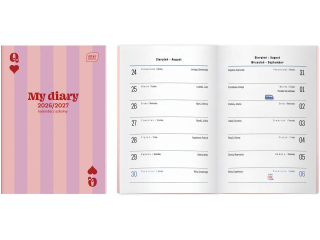 Kalendarz szkolny zeszytowy B6 48 Pink Card 27