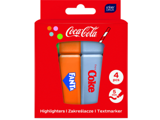 Zakre�lacze 4 kol. w pude�ku Coca-Cola mix 1 [opakowanie=12szt]