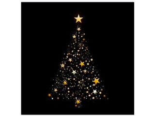 Serwetki POL-MAK GWIAZDKA Daisy Lunch 33cm 20szt. Glittering Christmas Tree on Black SD_GW_022801  [opakowanie=24szt]