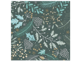 Serwetki POL-MAK GWIAZDKA Daisy Lunch 33cm 20szt. Green Winter Pattern SD_GW_024901  [opakowanie=24szt]