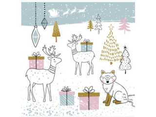 Serwetki POL-MAK GWIAZDKA Daisy Lunch 33cm 20szt. Winter Animals Graphic SD_GW_025101  [opakowanie=24szt]