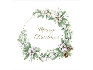 Serwetki POL-MAK GWIAZDKA Maki Lunch 33cm 20szt. Elegant Mistletoe Wreath SL_GW_027901  [opakowanie=12szt]