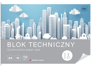 Blok techniczny A4 10k. INTERDRUK 170g