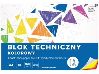 Blok techniczny kolorowy A4 10k. 170g INTERDRUK