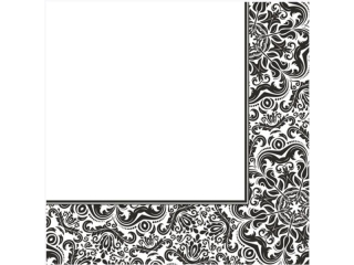 Serwetki POL-MAK Daisy Lunch 33cm 20szt. Ornament Frame Black SD_OG_027908 [opakowanie=24szt]