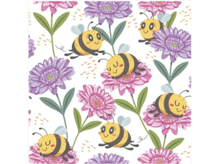 Serwetki POL-MAK Daisy Lunch 33cm 20szt. Happy Bees on Flowers SD_OG_040701 [opakowanie=24szt]