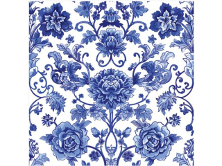 Serwetki POL-MAK Daisy Lunch 33cm 20szt. Blue Floral Pattern  SD_OG_043101 [opakowanie=24szt]