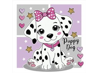 Serwetki POL-MAK Daisy Lunch 33cm 20szt. Charming Puppy Dog SD_OG_044901 [opakowanie=24szt]