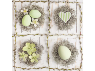 Serwetki POL-MAK Daisy Lunch 33cm 20szt. Pastel Green Easter Collage SD_WL_007701 [opakowanie=24szt]