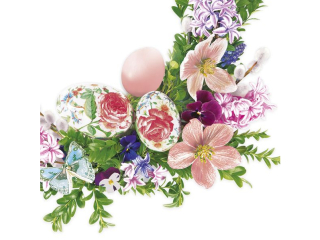 Serwetki POL-MAK Daisy Lunch 33cm 20szt. Photo Wreath with Eggs SD_WL_012701 [opakowanie=24szt]