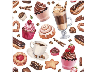 Serwetki POL-MAK Maki Lunch 33cm 20szt. Coffee and Sweets SL_OG_063301 [opakowanie=12szt]